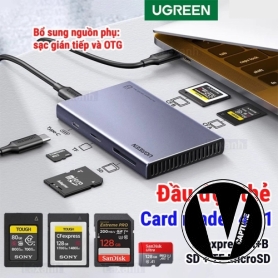 Đầu đọc thẻ nhớ UGREEN CF Express CFExpress Type-A Type-B SD TF card USB 3.2 High Speed 10Gbps Card Reader