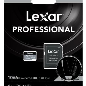 Thẻ nhớ Lexar Professional 1066x 64GB microSDXC UHS-I Card LMS1066064G-BNANG | Chính hãng
