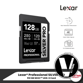 Thẻ nhớ SDXC Lexar Professional 800X Silver PRO UHS-II Card 128GB LSDSIPR128G-BNNNG | Chính hãng